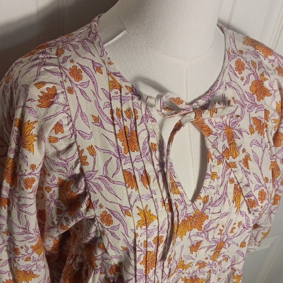 Universal Thread Babydoll Pink and Orange Floral Knee Length Dress - Picture 8 of 14